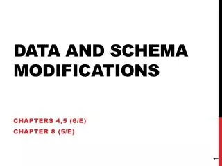 Data and Schema Modifications
