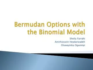 Bermudan Options with the Binomial Model