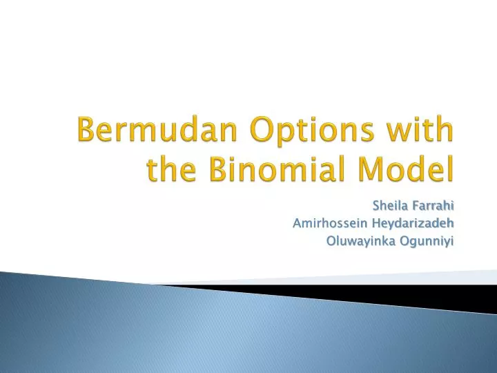 bermudan options with the binomial model