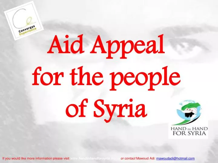 aid appeal for the people of syria