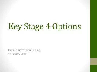 Key Stage 4 Options