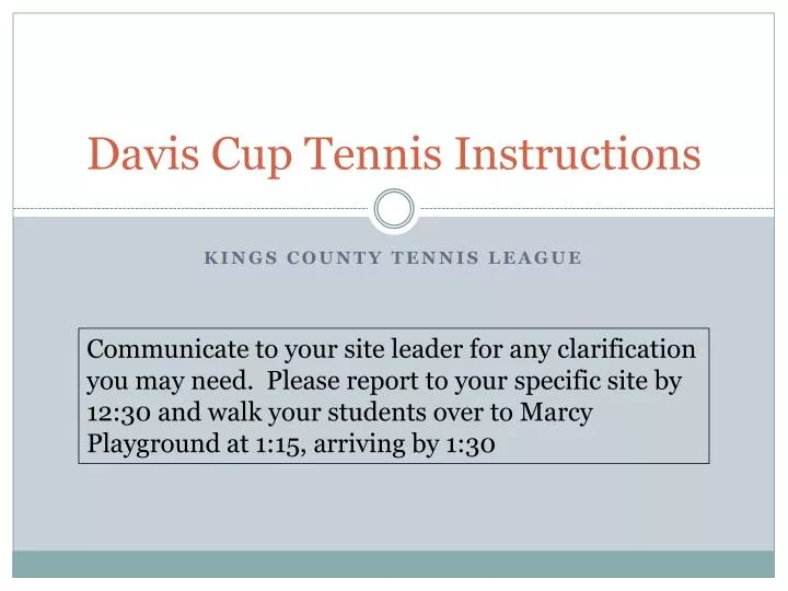 davis cup tennis instructions
