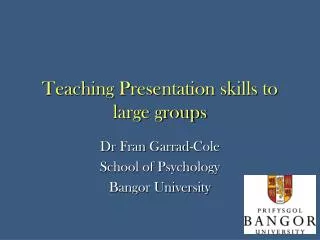 Teaching Presentation skills to large groups