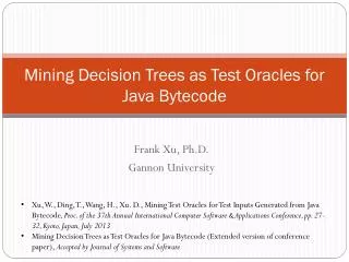 Mining Decision Trees as Test Oracles for Java Bytecode
