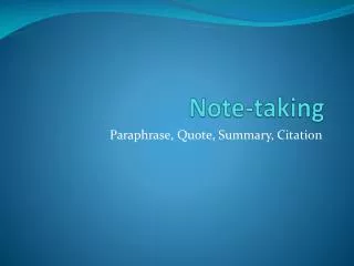 Note-taking