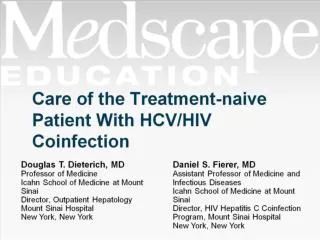 Care of the Treatment-naive Patient With HCV/HIV Coinfection