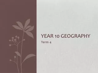Year 10 Geography