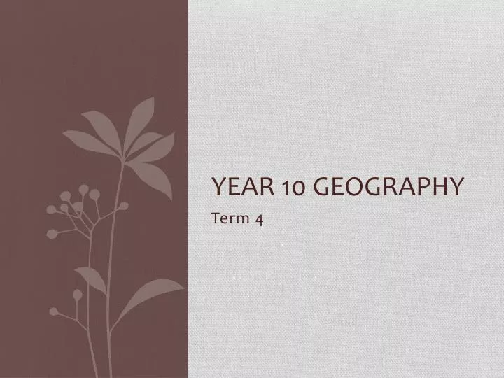 year 10 geography