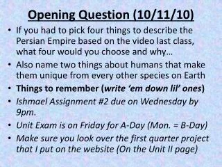 Opening Question (10/11/10)