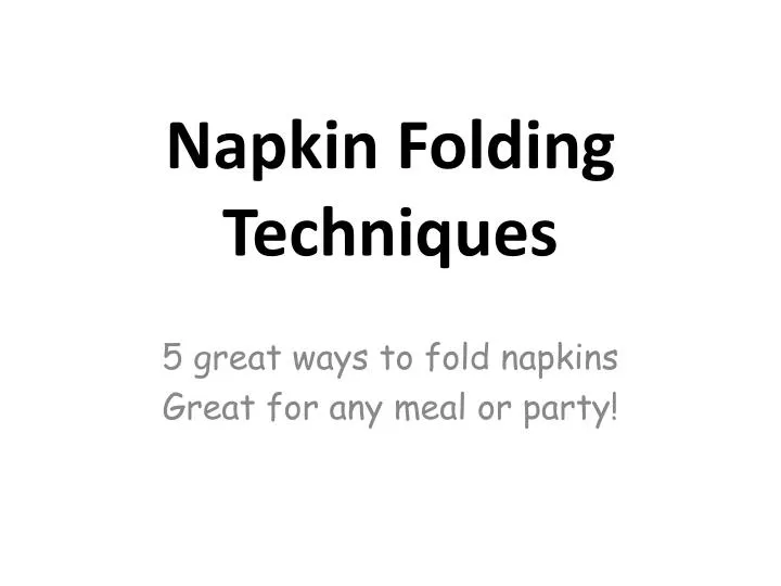 napkin folding techniques