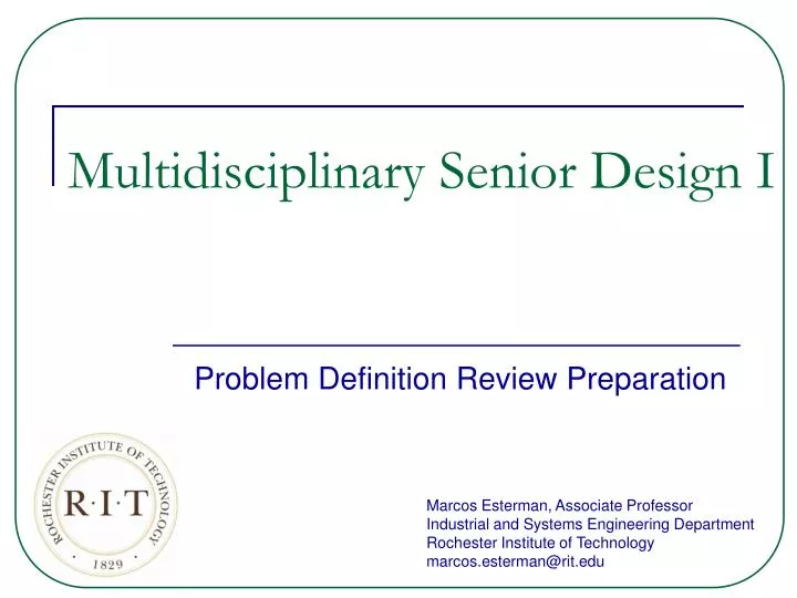 multidisciplinary senior design i