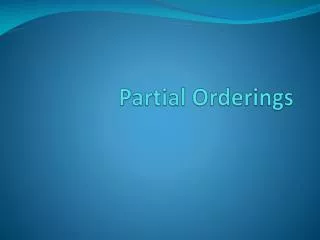 partial orderings