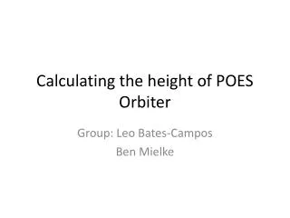 Calculating the height of POES Orbiter