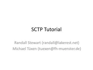 SCTP Tutorial