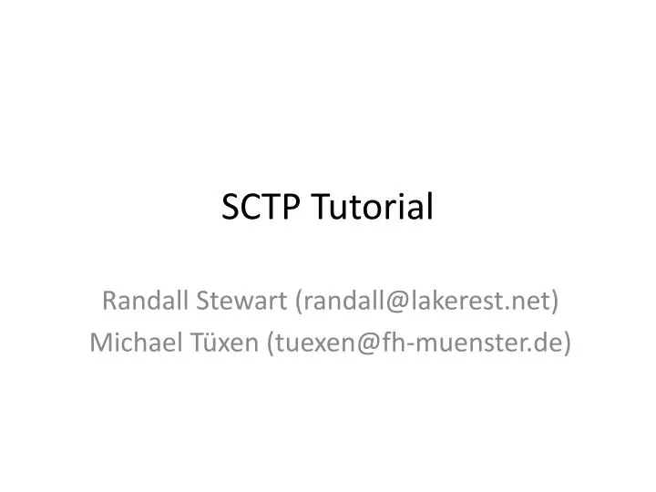 sctp tutorial