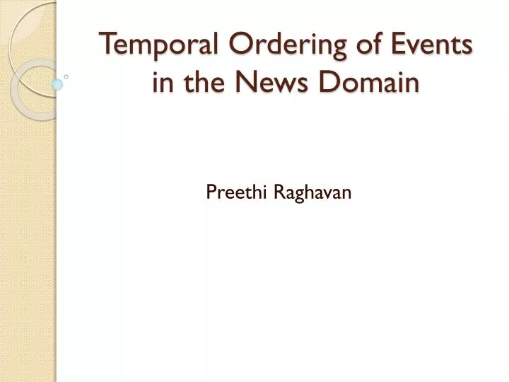temporal ordering of events in the news domain