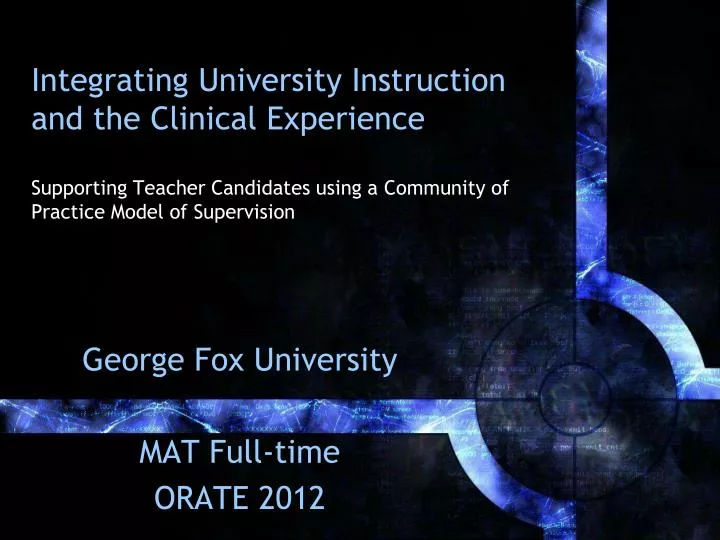 george fox university mat full time orate 2012