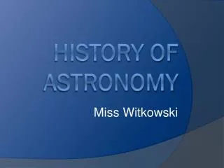History of astronomy
