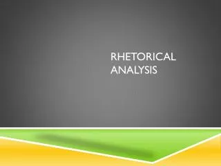 Rhetorical analysis