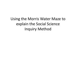 The Inquiry Method for Social Science Research