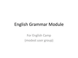 English Grammar Module