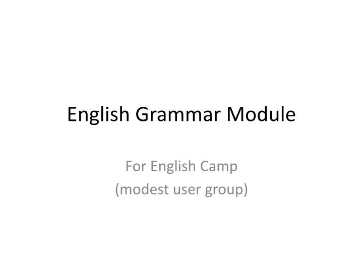 english grammar module
