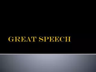 Great Speech