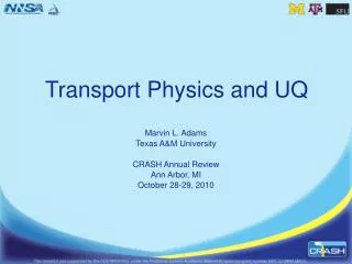 Transport Physics and UQ
