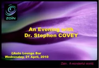 An Evening with Dr. Stephen COVEY