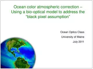 Ocean Optics Class University of Maine July 2011