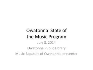 owatonna state of the music program