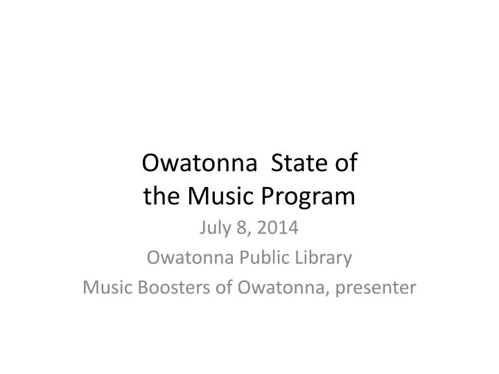 owatonna state of the music program