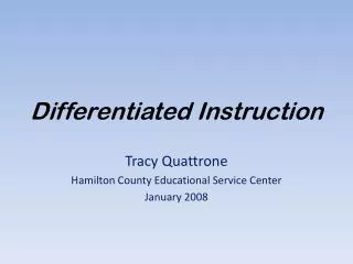 Differentiated Instruction