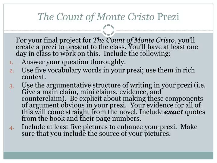 the count of monte cristo prezi