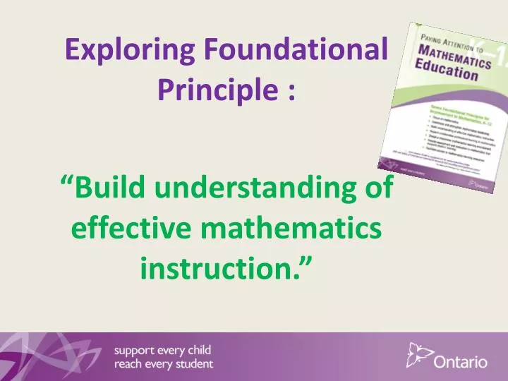 exploring foundational principle build understanding of effective mathematics instruction
