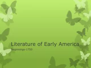 Literature of Early America