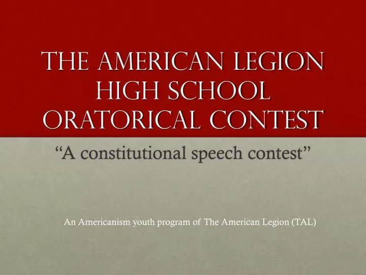 the american legion high school oratorical contest