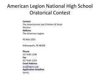 American Legion National High School Oratorical Contest