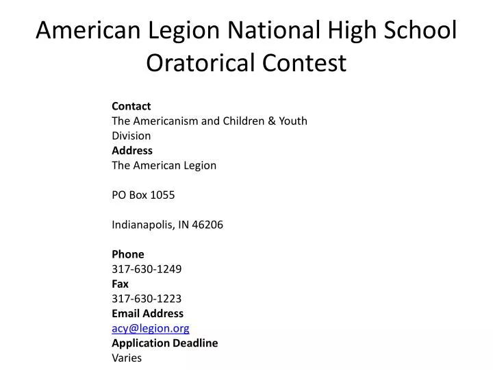 american legion national high school oratorical contest