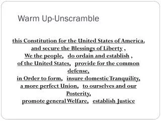 Warm Up-Unscramble