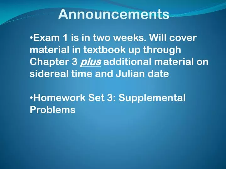 announcements