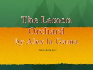 the lemon orchard by alex la guma