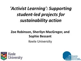 'Activist Learning': Supporting student-led projects for sustainability action