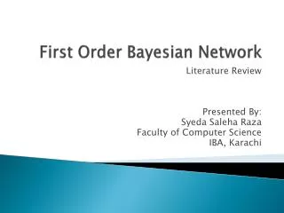 First Order Bayesian Network