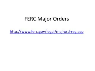 FERC Major Orders