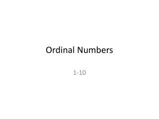 ordinal numbers