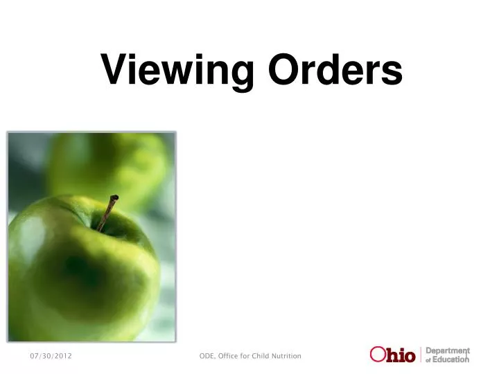 viewing orders