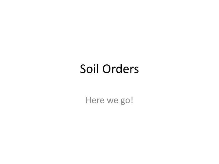 soil orders