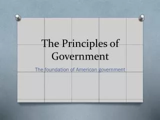 The Principles of Government