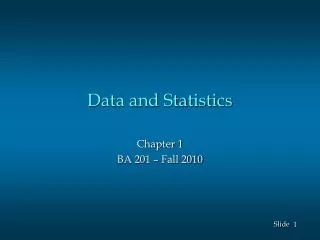 data and statistics
